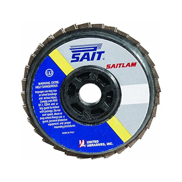 73820 Flap Disc Saitlam 6 1/2  120 Grit T27 Arbor 7/8  3A Aluminum Oxide  (Discontinued)