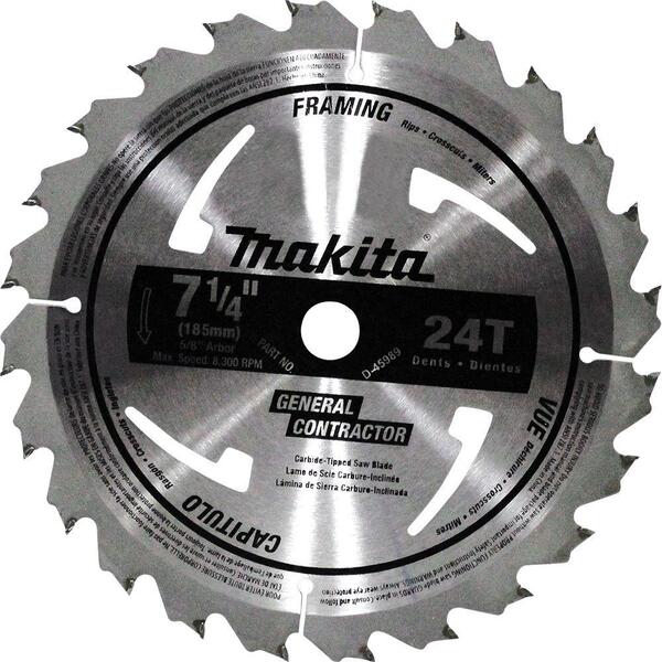 257712 Blade 7 1/4 Framing 24 Tooth Carbide  Makita®