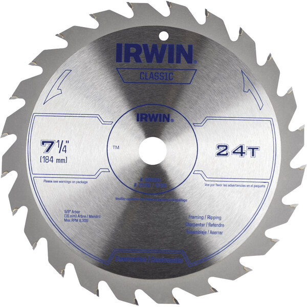 71995 Blade 7 1/4 Framing 24 Tooth Carbide  Irwin®