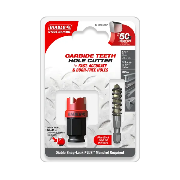 DHS0750CF Hole Cutter 3/4 Carbide Tooth  Steel Demon Diablo