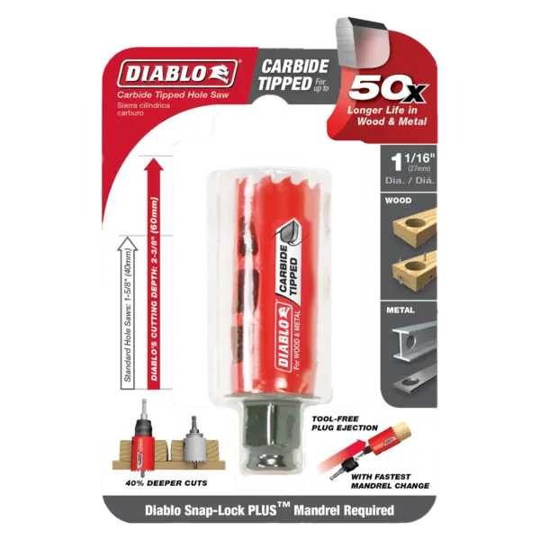DHS1063CT Hole Saw 1 1/16 Carbide Tooth  Diablo