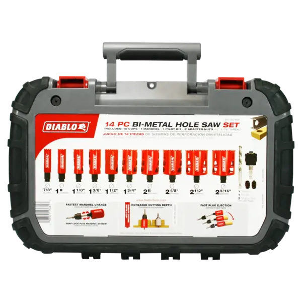 DHS14SGP Hole Saw Set Bi-Metal (14-pc)  Diablo
