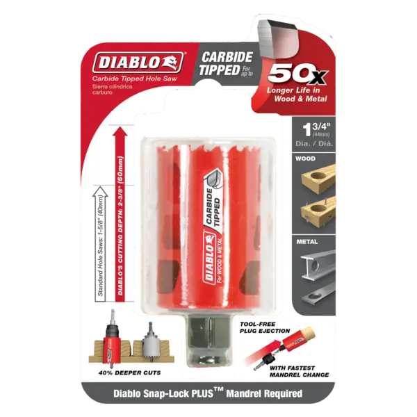 DHS1750CT Hole Saw 1 3/4 Carbide Tooth  Diablo