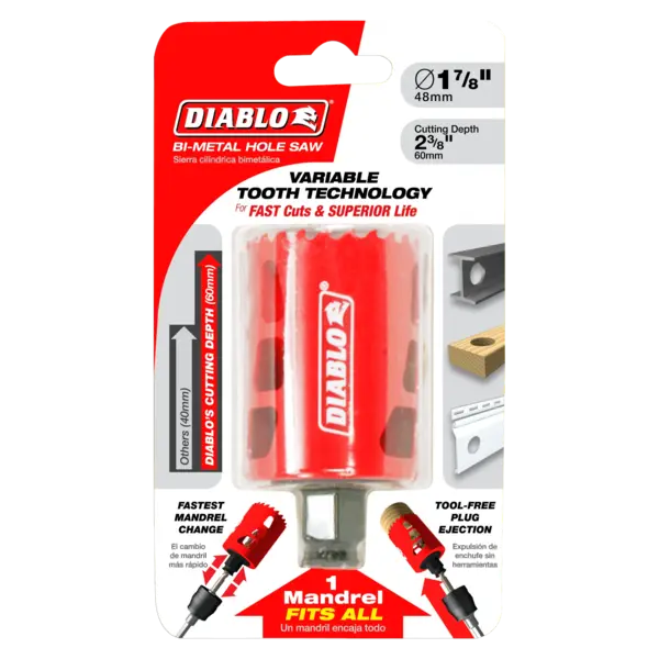 DHS1875 Hole Saw 1 7/8 Bi-Metal  Diablo