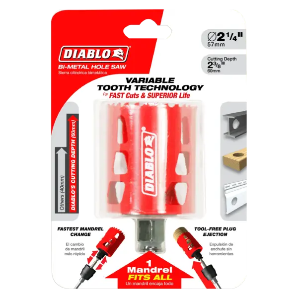 DHS2250 Hole Saw 2 1/4 Bi-Metal  Diablo