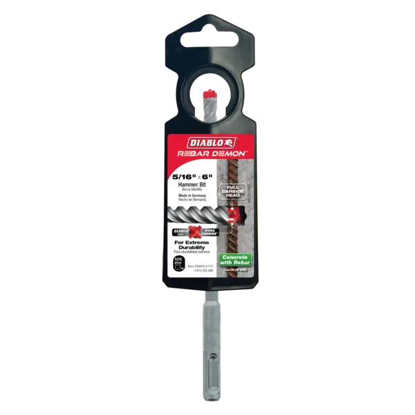 DMAPL4110 Hammer Bit Carbide Tipped SDS-Plus 4 Cutter 5/16 x 4 x 6  Rebar Demon™ Diablo