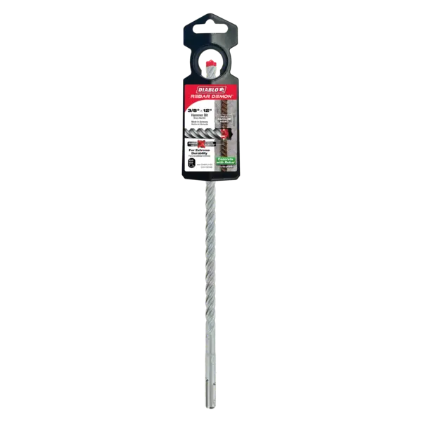 DMAPL4160 Hammer Bit Carbide Tipped SDS-Plus 4 Cutter 3/8 x 10 x 12  Rebar Demon™ Diablo
