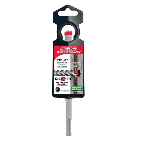 DMAPL4180 Hammer Bit Carbide Tipped SDS-Plus 4 Cutter 1/2 x 4 x 6  Rebar Demon™ Diablo
