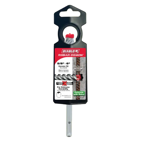 DMAPL4210 Hammer Bit Carbide Tipped SDS-Plus 4 Cutter 5/8 x 4 x 6  Rebar Demon™ Diablo