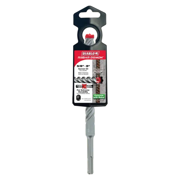 DMAPL4220 Hammer Bit Carbide Tipped SDS-Plus 4 Cutter 5/8 x 6 x 8  Rebar Demon™ Diablo