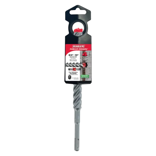 DMAPL4250 Hammer Bit Carbide Tipped SDS-Plus 4 Cutter 3/4 x 8 x 10  Rebar Demon™ Diablo