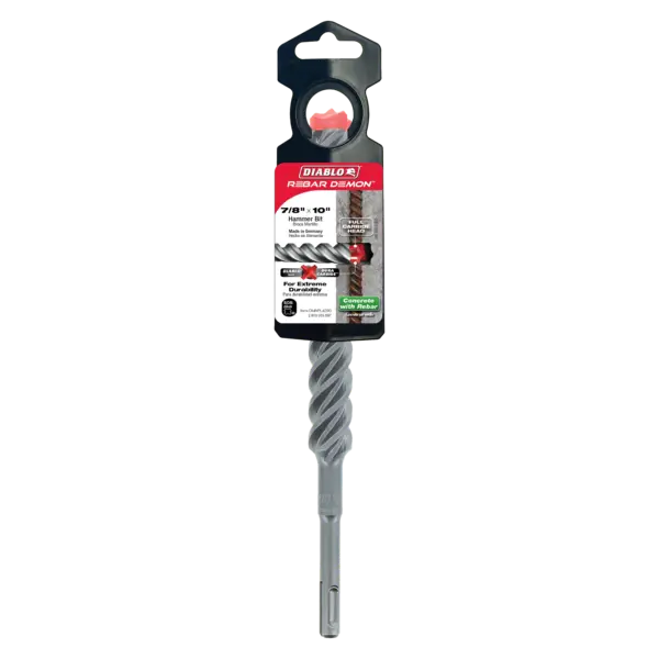 DMAPL4280 Hammer Bit Carbide Tipped SDS-Plus 4 Cutter 7/8 x 8 x 10  Rebar Demon™ Diablo