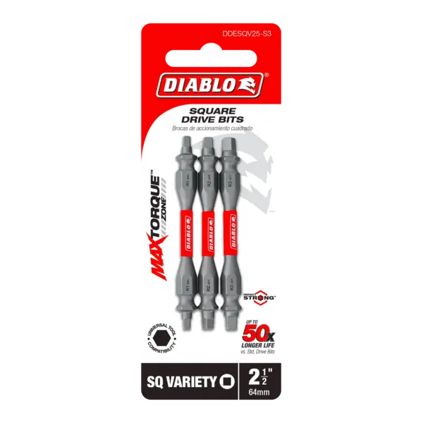DDESQ225B Square Bit #2 x 2 1/2 Double Ended  Diablo®