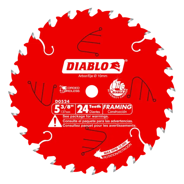 D0524X Blade 5 3/8 x 24 Tooth Framing Wood  Diablo®