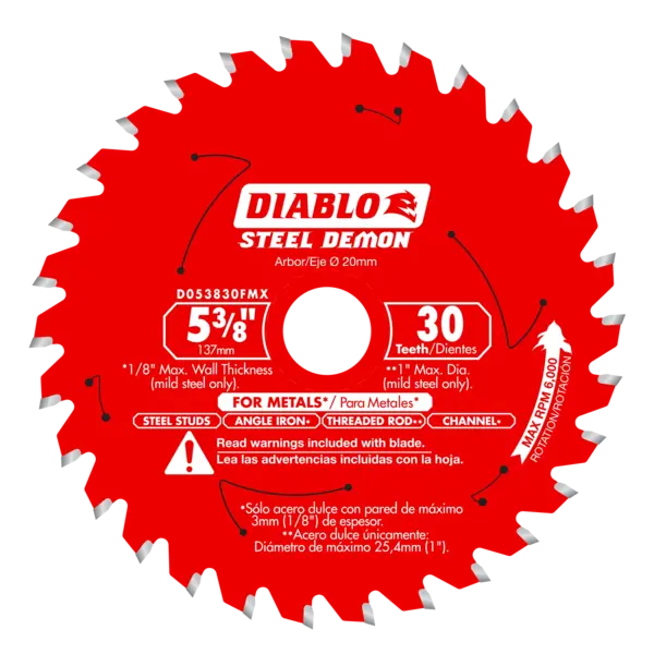 D053830FMX Blade 5 3/8 x 30 Tooth Carbide Medium Metal  Steel Demon™ Diablo®