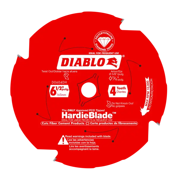 D0604DHA Blade 6 1/2 x 4 Tooth Fiber Cement HardieBlade  Diablo®