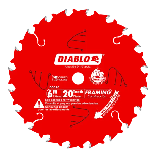 D0620X Blade 6 x 20 Tooth Framing Wood  Diablo®