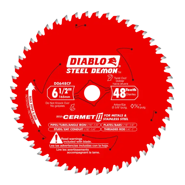 D0648CFA Blade 6 1/2 x 48 Tooth Cermet II Medium Metal  Steel Demon™ Diablo®