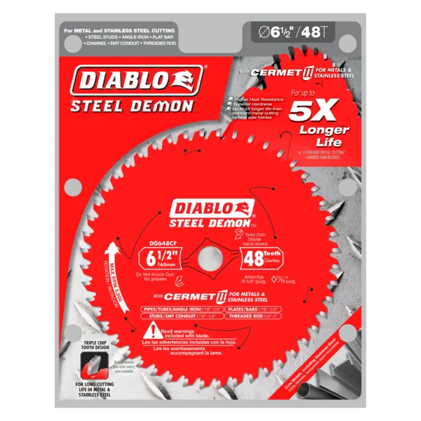 D0648CFA Blade 6 1/2 x 48 Tooth Cermet II Medium Metal  Steel Demon™ Diablo®