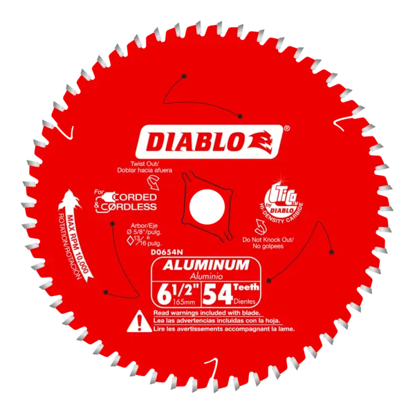 D0654NA Blade 6 1/2 x 54 Tooth Medium Aluminum  Diablo®