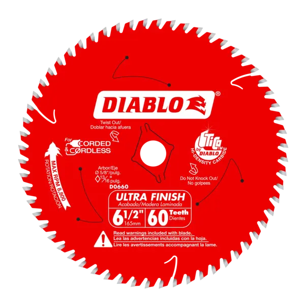 D0660A Blade 6 1/2 x 60 Tooth Ultra Finish Wood  Diablo®