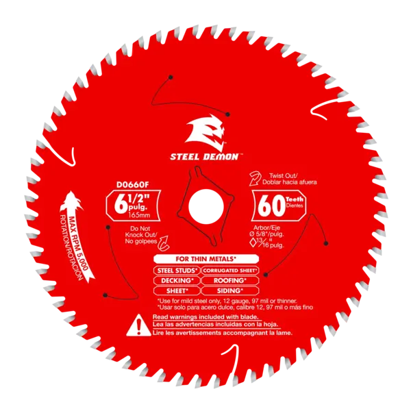 D0660FA Blade 6 1/2 x 60 Tooth Very Thin Mild Steel Thin Metals  Steel Demon™ Diablo®