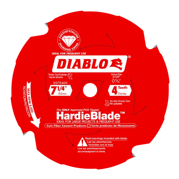 D0704DHA Blade 7 1/4 x 4 Tooth Finer Cement HardieBlade  Diablo®