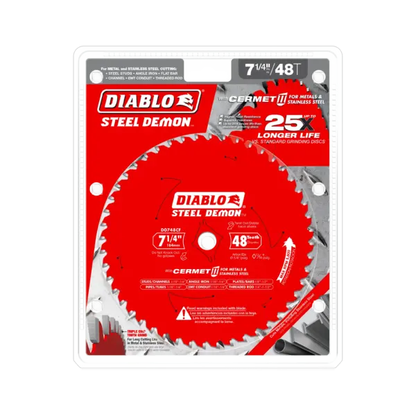 D0748CFA Blade 7 1/4 x 48 Tooth Cermet II Medium Metal  Steel Demon™  Diablo®