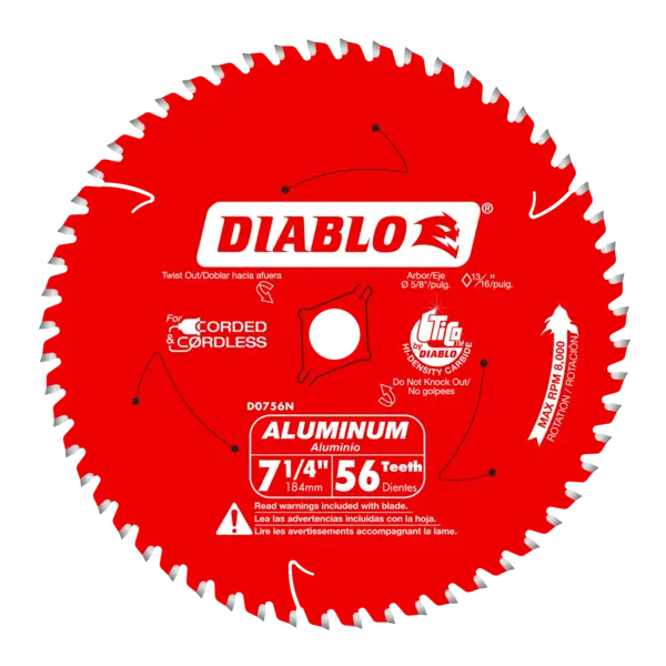 D0756NA Blade 7 1/4 x 56 Tooth Thick Aluminum  Diablo®