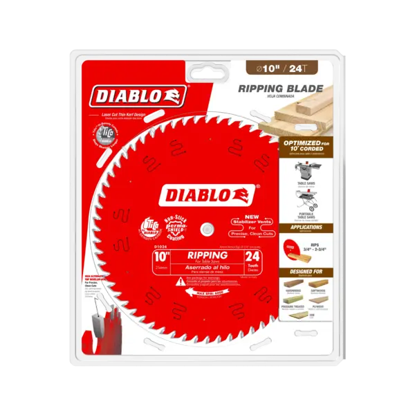 D1024X Blade 10 x 24 Tooth Ripping Wood  Diablo®