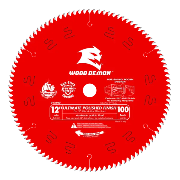 D12100X Blade 12 x 100 Tooth Ultimate Polish Wood Demon™ Diablo®