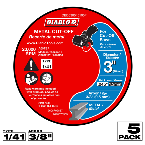 DBD030045105F Grinding Wheel 3  Diablo (5-PK)