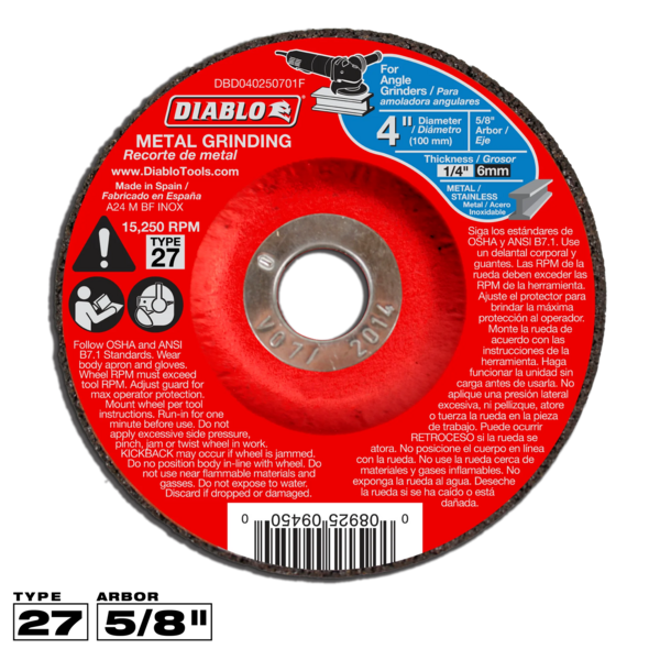 DBD040250701F Grinding Wheel 4 T27  Diablo