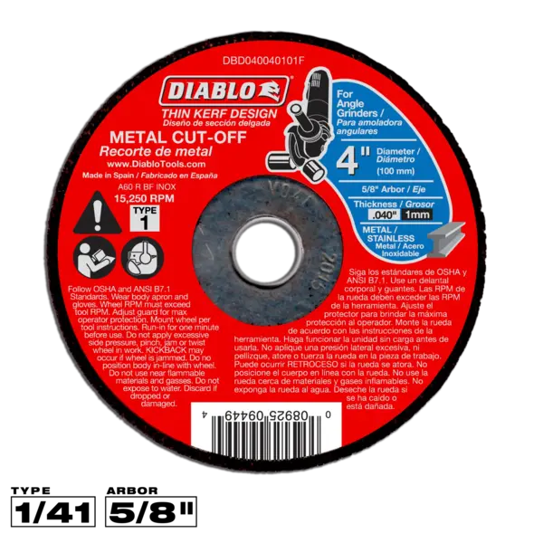 DBD040040101F Cut-Off Disc 4  Diablo®