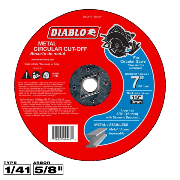 DBD070125L01F Cut-Off Disc 7  Diablo®