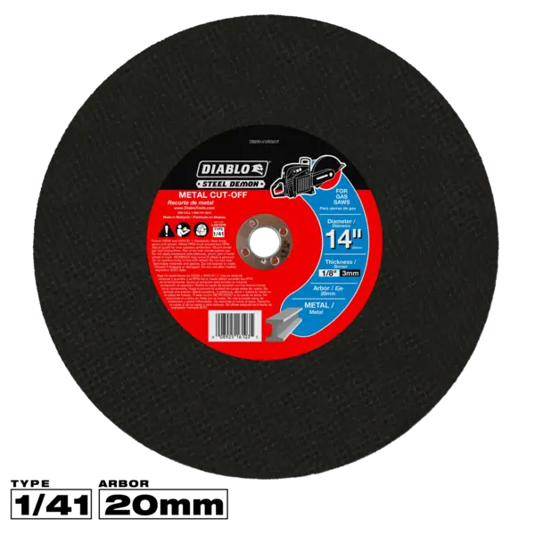 DBDS14125G01F Cut Off Disc 14 x 20mm  Steel Demon™ Diablo®