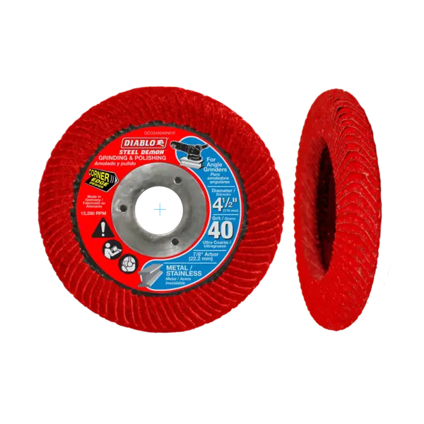 DCC045040N01F Flap Disc 4 1/2 40 Grit  Steel Demon™ Corner-Edge Diablo®