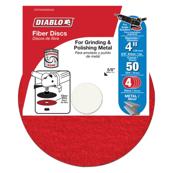 DCF040050S04G Fiber Disc 4  50 Grit  Diablo (4PK)