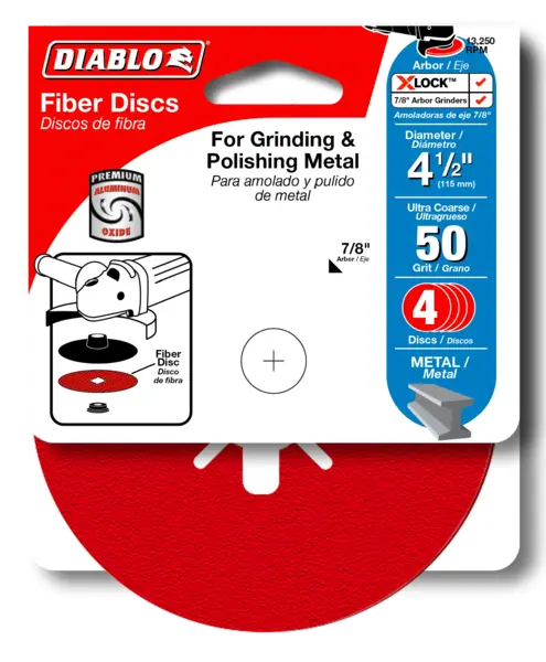 DCF045050S04G Fiber Disc 4 1/2  50 Grit  Diablo (4PK)