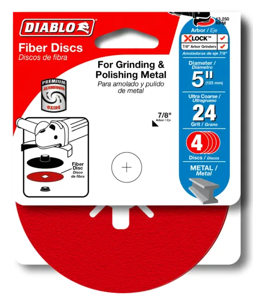 DCF050024S04G Fiber Disc 5  24 Grit  Diablo (4PK)