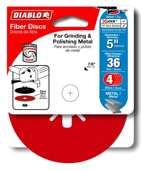 DCF050036S04G Fiber Disc 5  36 Grit   Diablo (4PK)