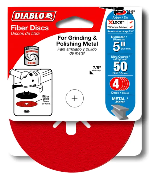 DCF050050S04G Fiber Disc 5  50 Grit  Diablo (4PK)