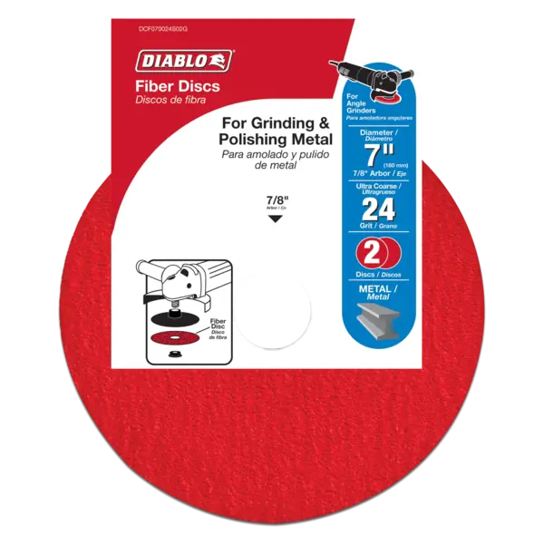 DCF070024S02G Fiber Disc 7  24 Grit  Diablo (2PK)