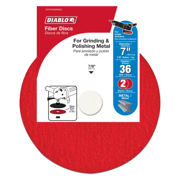 DCF070036S02G Fiber Disc 7  36 Grit  Diablo (2PK)