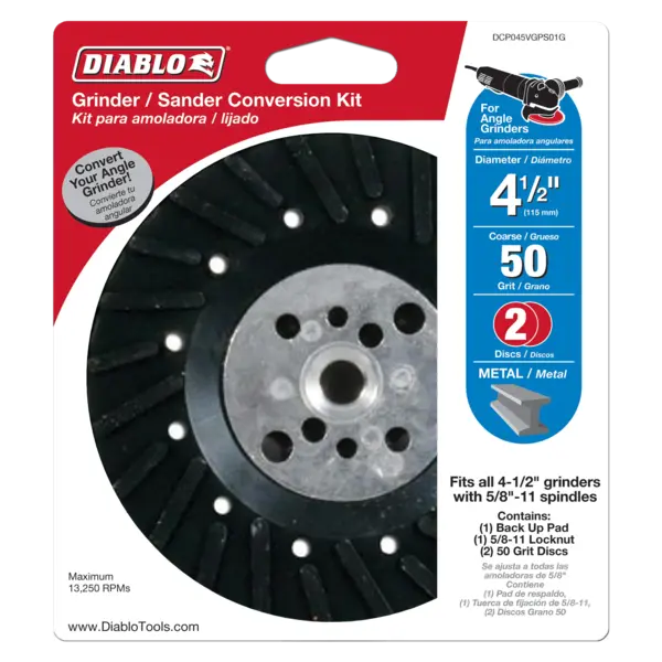 DCP045VGPS01G Conversion Kit 4 1/2 Grinder to Sander  Diablo®