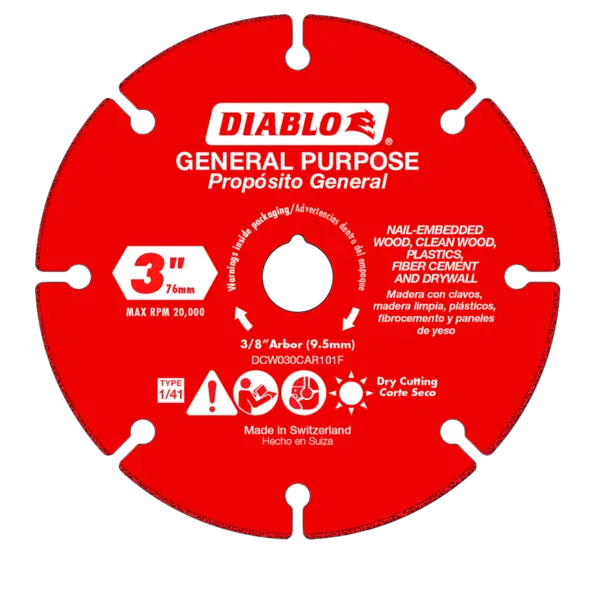 DCW030CAR101F Cut Off Disc 3 Carbide Grit  Diablo®