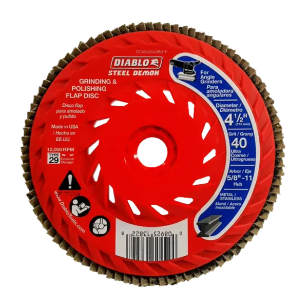 DCX045040B01F Flap Disc 4 1/2 40 Grit Speed Hub  Steel Demon™ Diablo®
