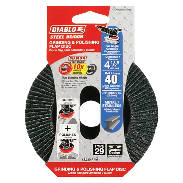 DCX045040N01F Flap Disc 4 1/2 40 Grit Type 29  Diablo®