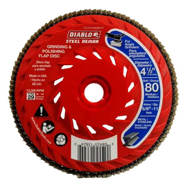 DCX045080B01F Flap Disc 4 1/2 80 Grit Speed Hub  Steel Demon™ Diablo®