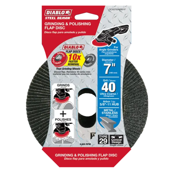 DCX070040B01F Flap Disc 7 40 Grit  Steel Demon™ Diablo®